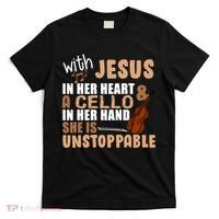 Jesus In Her Heart Cello In Her Hand T-Shirt thumb 0