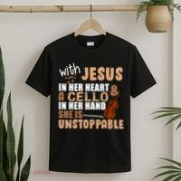 Jesus In Her Heart Cello In Her Hand T-Shirt thumb 2