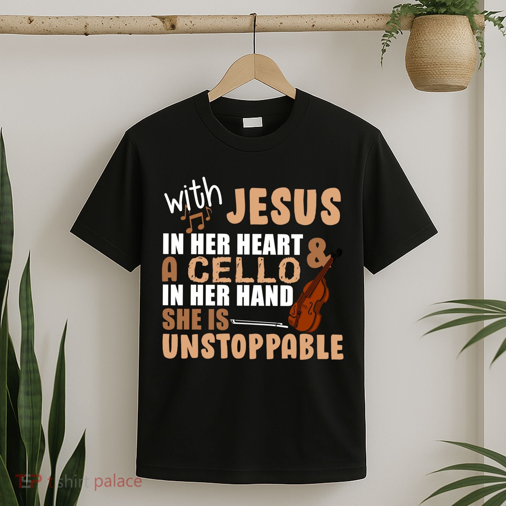 Jesus In Her Heart Cello In Her Hand T-Shirt