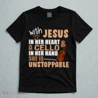 Jesus In Her Heart Cello In Her Hand T-Shirt thumb 5