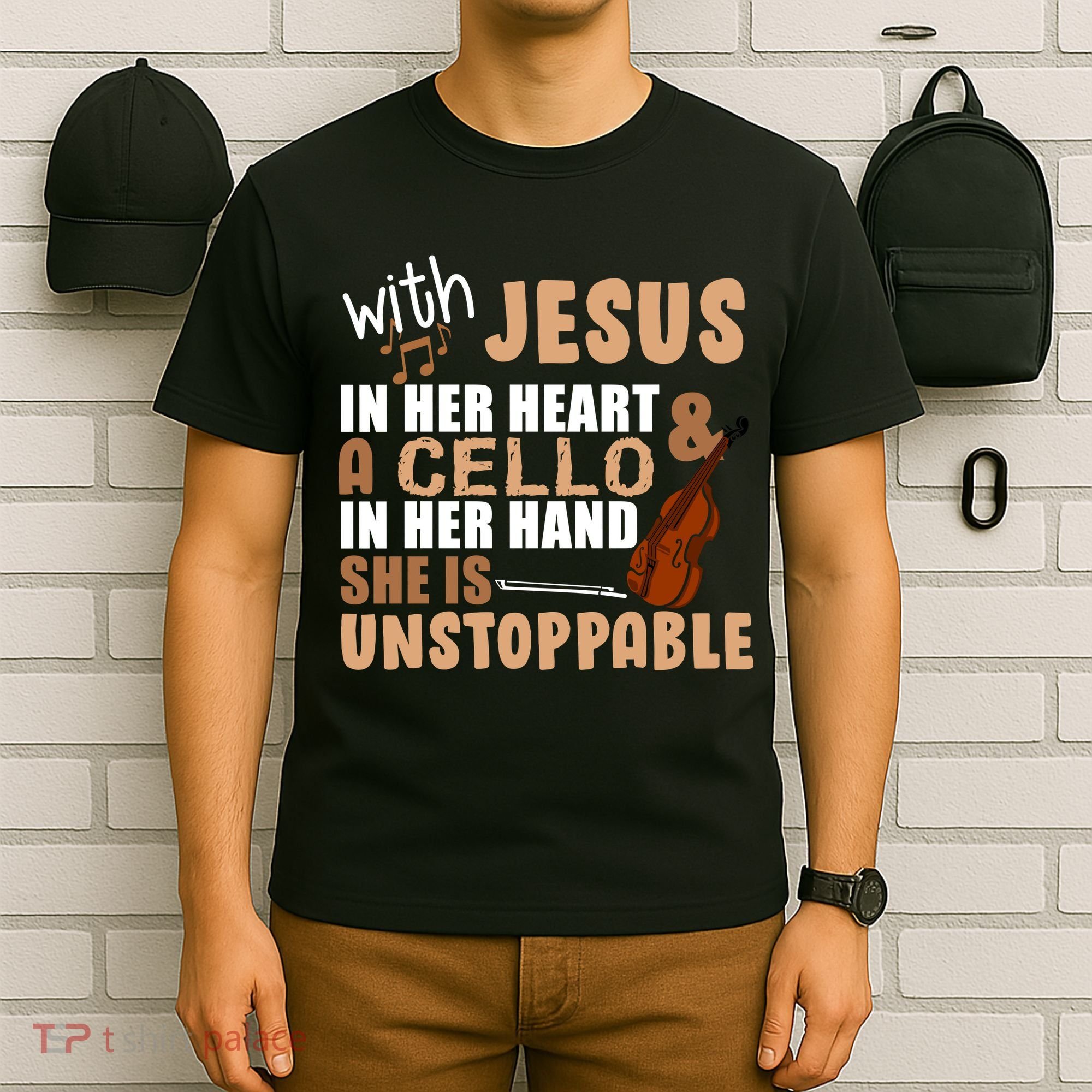 Jesus In Her Heart Cello In Her Hand T-Shirt