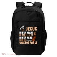Jesus In Her Heart Cello In Her Hand Backpack thumb 0
