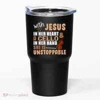 Jesus In Her Heart Cello In Her Hand Tumbler thumb 0