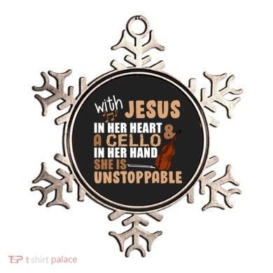 Jesus In Her Heart Cello In Her Hand Ornament