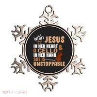 Jesus In Her Heart Cello In Her Hand Ornament thumb 0