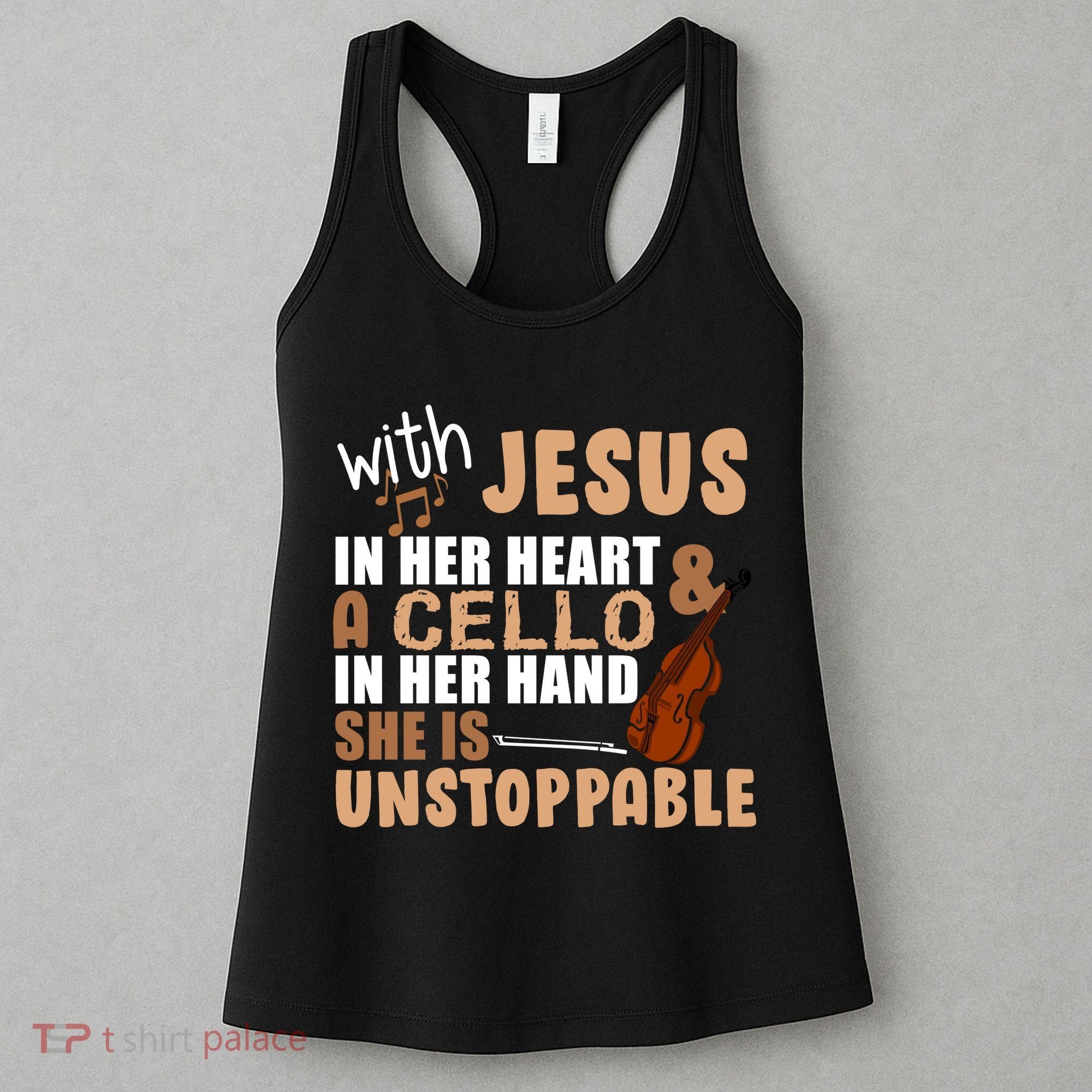 Jesus In Her Heart Cello In Her Hand Women's Tank Top