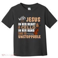 Jesus In Her Heart Cello In Her Hand Toddler T-Shirt thumb 0