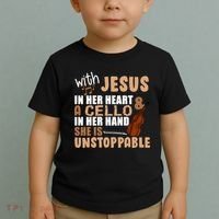 Jesus In Her Heart Cello In Her Hand Toddler T-Shirt thumb 2