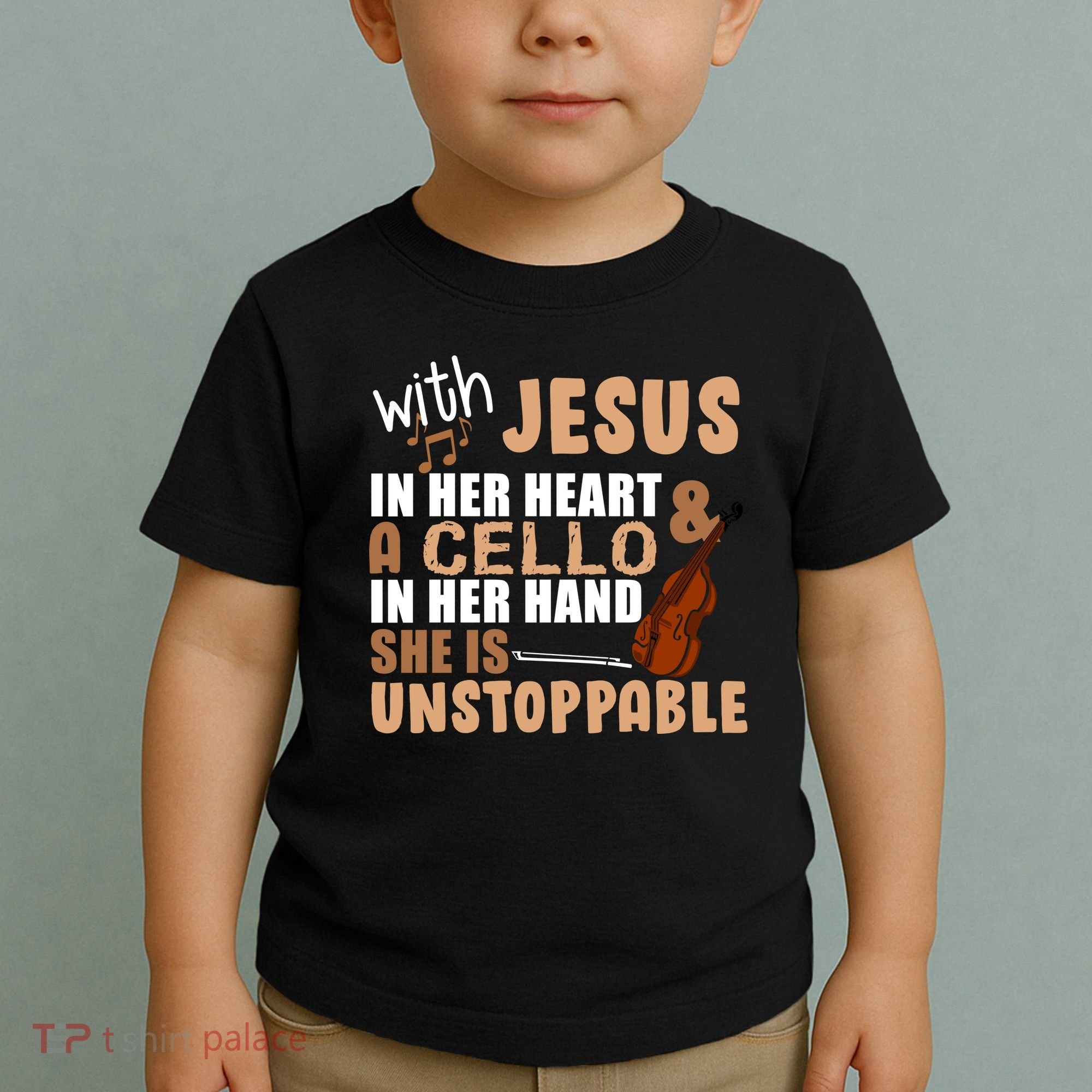 Jesus In Her Heart Cello In Her Hand Toddler T-Shirt