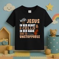 Jesus In Her Heart Cello In Her Hand Toddler T-Shirt thumb 3