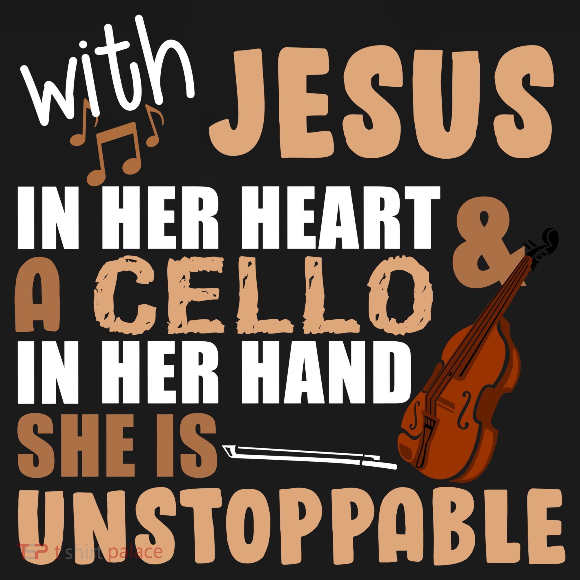 Jesus In Her Heart Cello In Her Hand Toddler T-Shirt