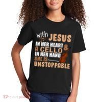Jesus In Her Heart Cello In Her Hand Kids T-Shirt thumb 2
