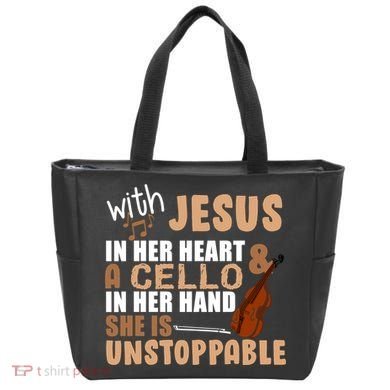 Jesus In Her Heart Cello In Her Hand Tote Bag