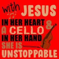 Jesus In Her Heart Cello In Her Hand Santa Hat thumb 1