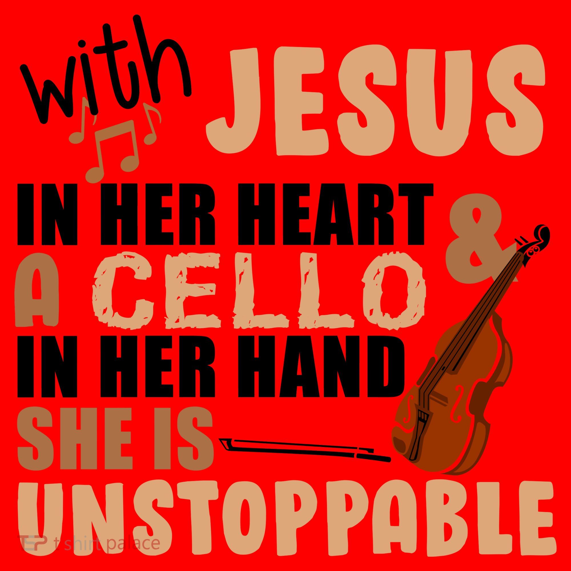Jesus In Her Heart Cello In Her Hand Santa Hat