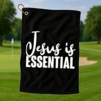 Jesus Is Essential Golf Towel thumb 1