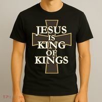 Jesus Is King of Kings Cross Religious T-Shirt thumb 3