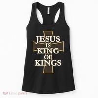 Jesus Is King of Kings Cross Religious Women's Tank Top thumb 0