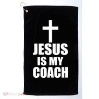 Jesus Is My Coach Golf Towel thumb 0