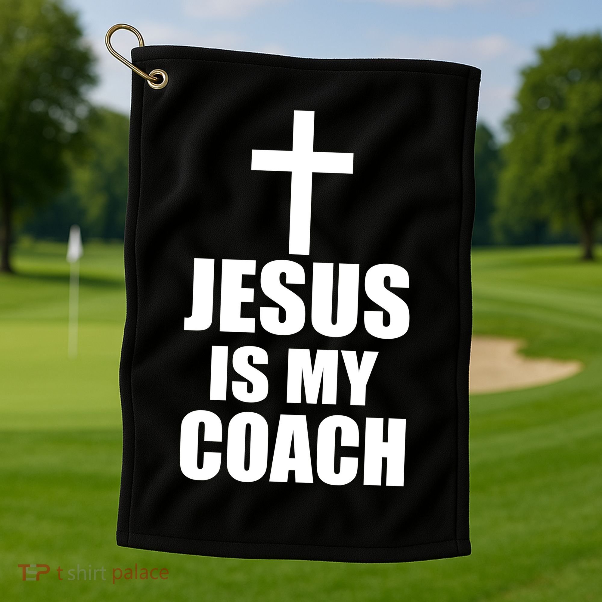 Jesus Is My Coach Golf Towel