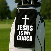 Jesus Is My Coach Golf Towel thumb 2