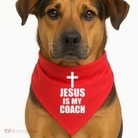 Jesus Is My Coach USA-Made Doggie Bandana thumb 1