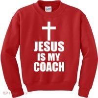 Jesus Is My Coach Kids Sweatshirt thumb 0