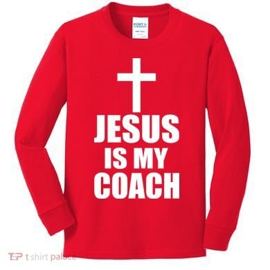 Jesus Is My Coach Kids Long Sleeve Shirt