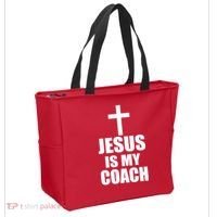 Jesus Is My Coach Tote Bag thumb 2