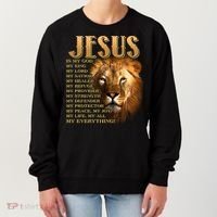 Jesus Is My God My King Lion Women's Sweatshirt thumb 0