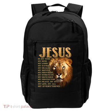 Jesus Is My God My King Lion Backpack