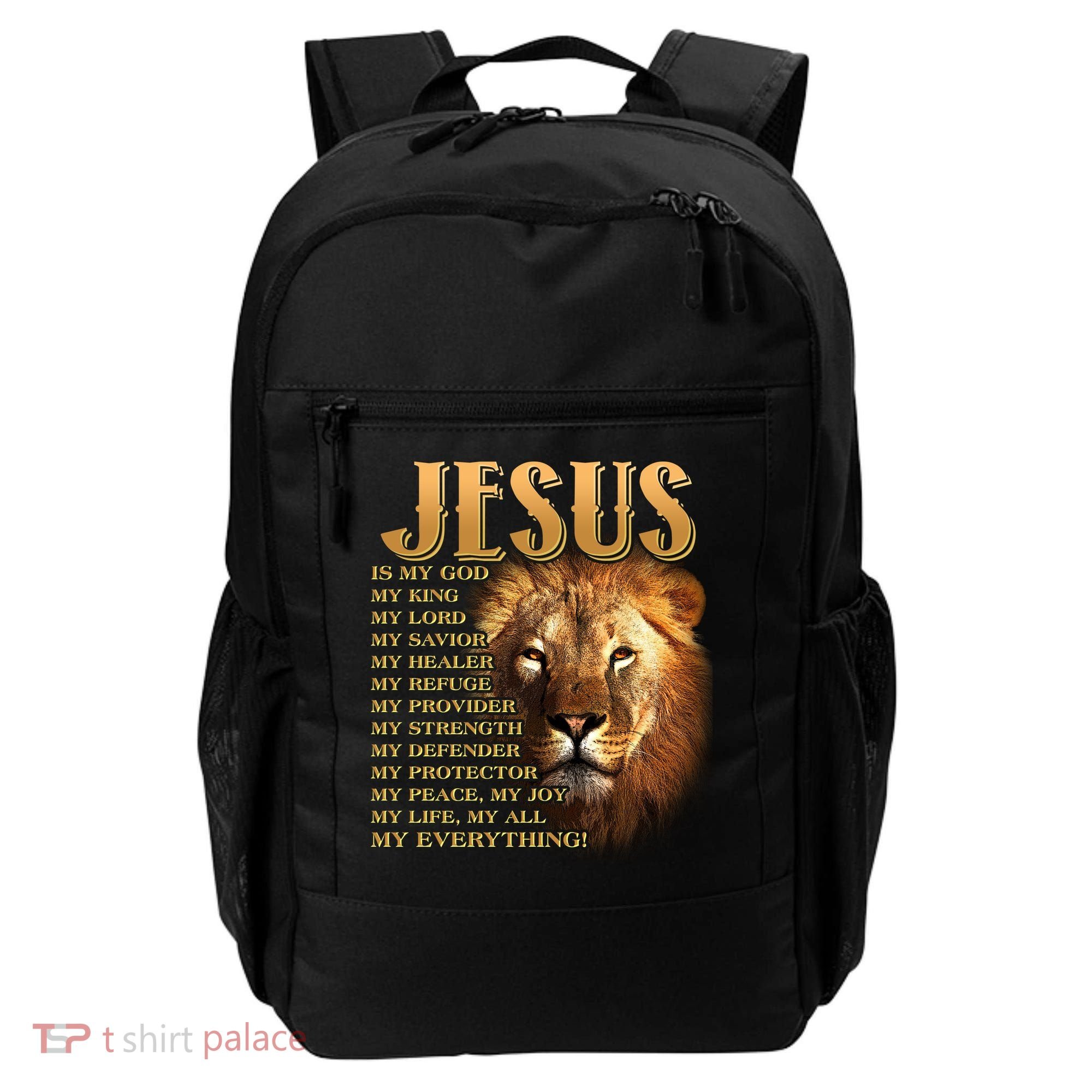 Jesus Is My God My King Lion Backpack