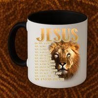 Jesus Is My God My King Lion Coffee Mug thumb 2