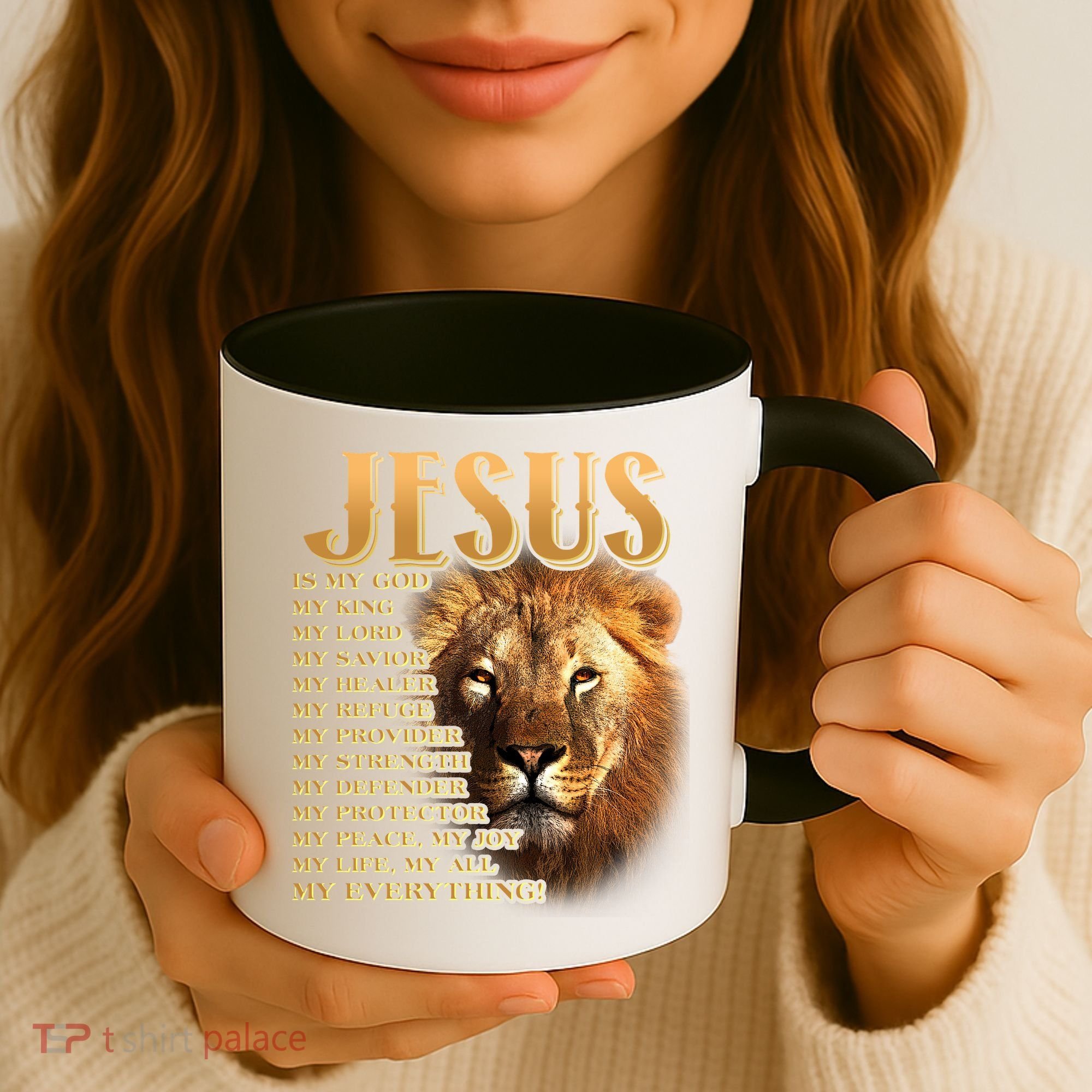 Jesus Is My God My King Lion Coffee Mug