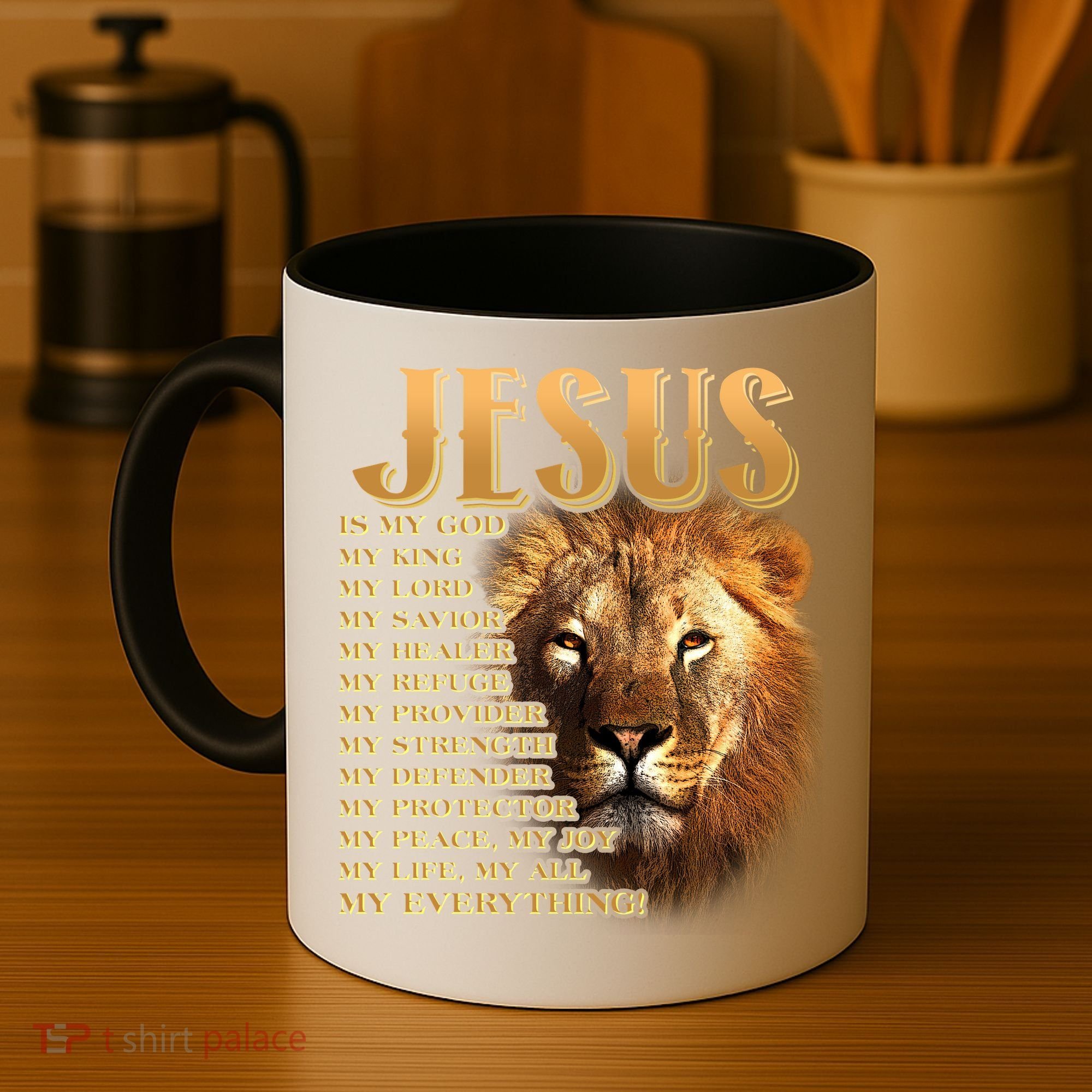 Jesus Is My God My King Lion Coffee Mug