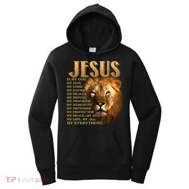 Jesus Is My God My King Lion Women's Hoodie