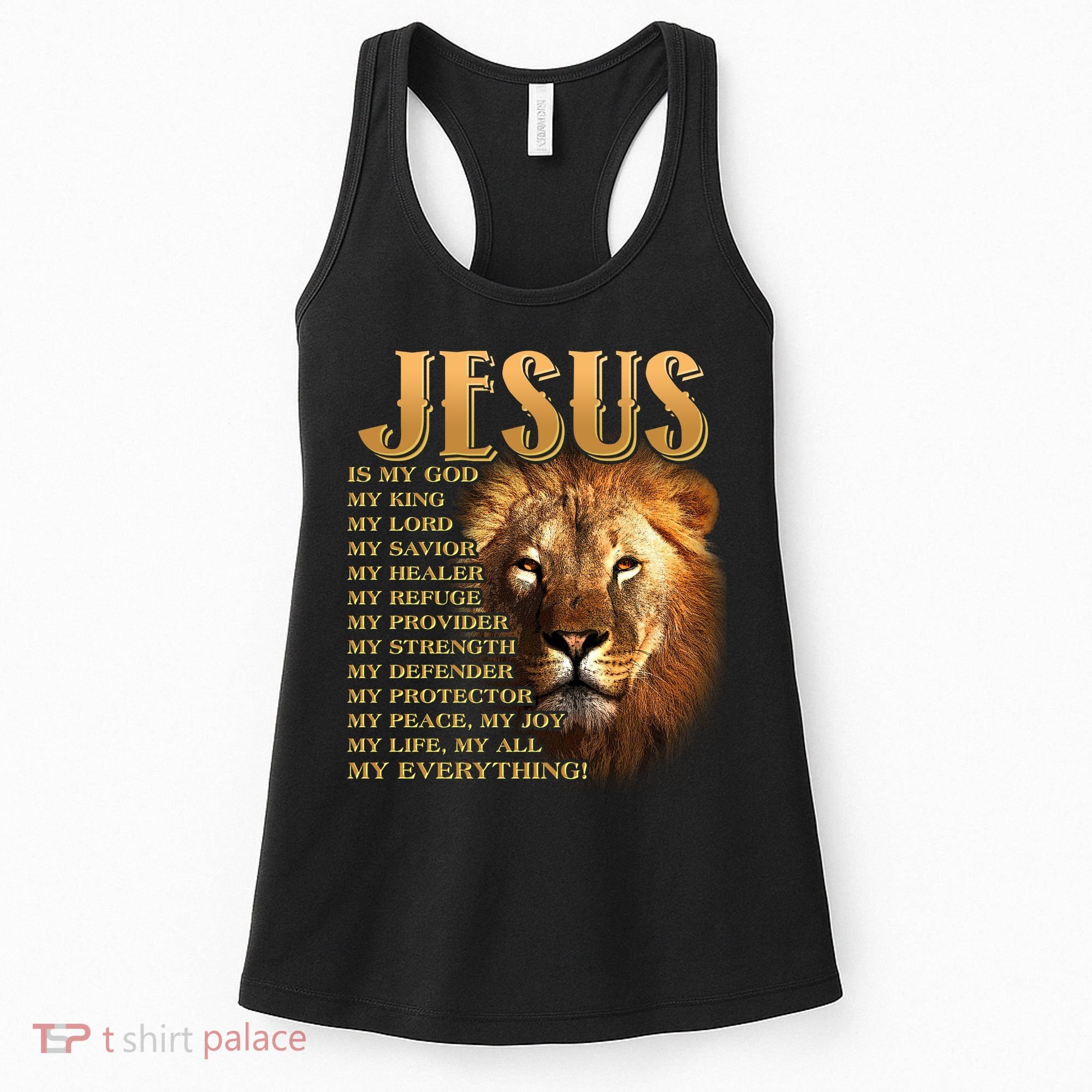 Jesus Is My God My King Lion Women's Tank Top