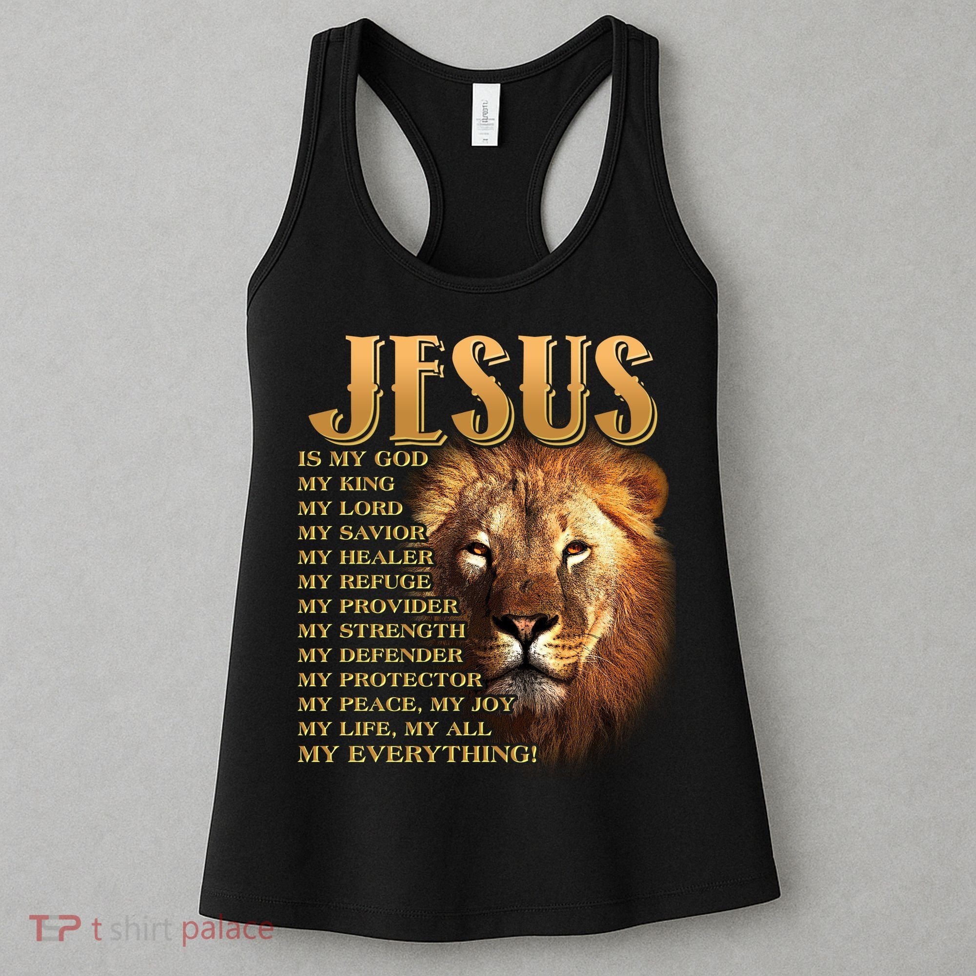 Jesus Is My God My King Lion Women's Tank Top