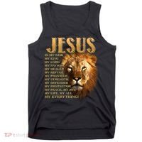 Jesus Is My God My King Lion Tank Top thumb 0