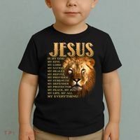 Jesus Is My God My King Lion Toddler T-Shirt thumb 2
