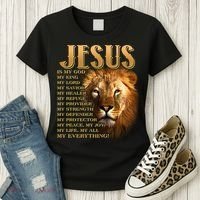 Jesus Is My God My King Lion Women's T-Shirt thumb 3
