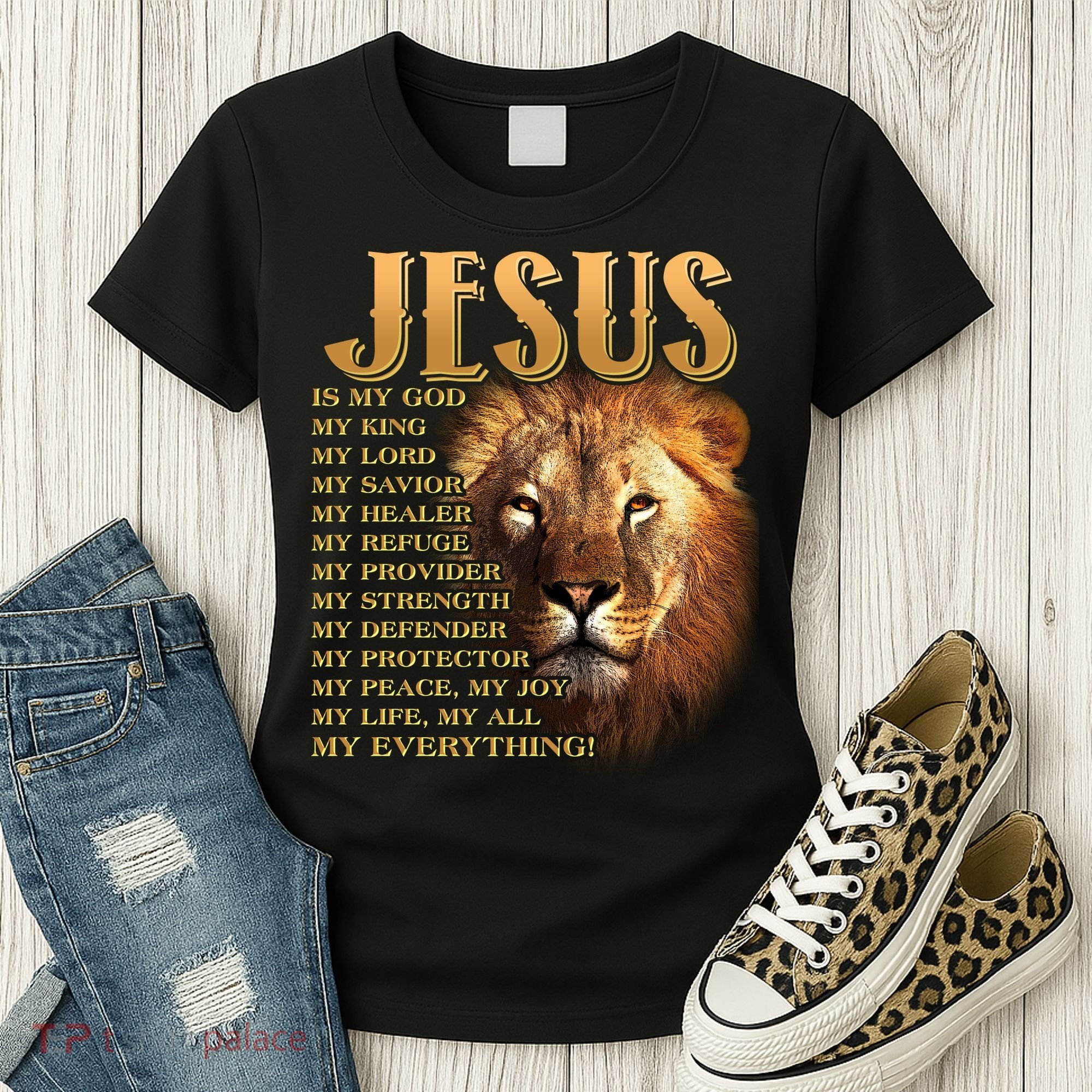 Jesus Is My God My King Lion Women's T-Shirt
