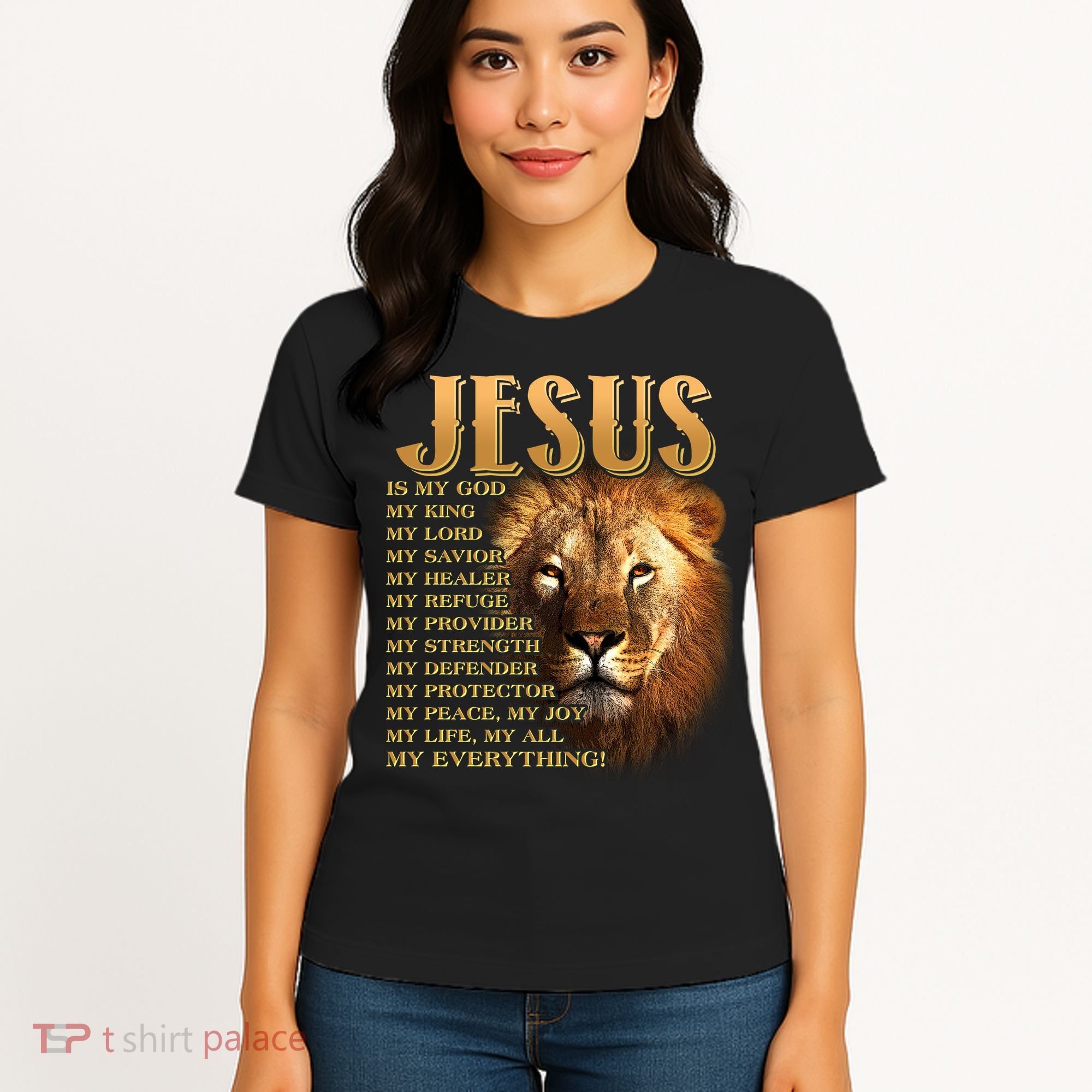 Jesus Is My God My King Lion Women's T-Shirt