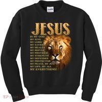 Jesus Is My God My King Lion Kids Sweatshirt thumb 0