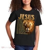 Jesus Is My God My King Lion Kids T-Shirt thumb 2