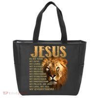 Jesus Is My God My King Lion Tote Bag thumb 0
