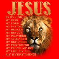 Jesus Is My God My King Lion Santa Hat thumb 1