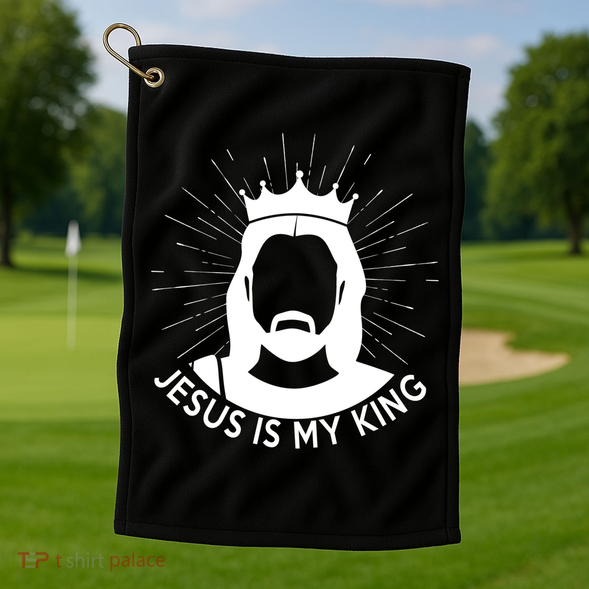 Jesus Is My King Golf Towel