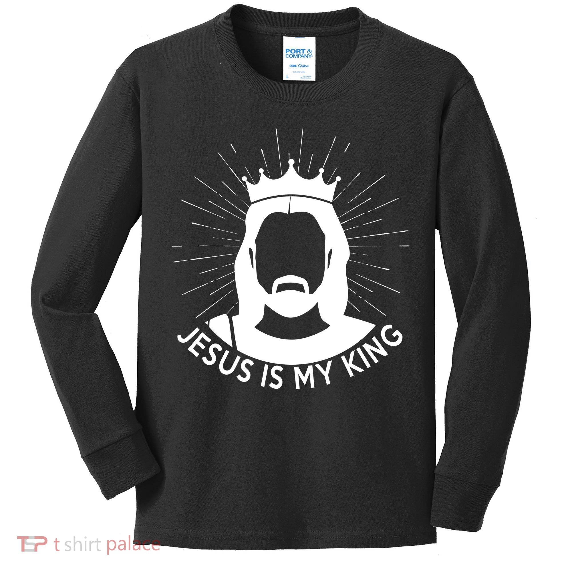 Jesus Is My King Kids Long Sleeve Shirt