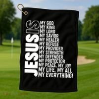 Jesus Is My Life My All My Everything Golf Towel thumb 1